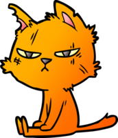 tough cartoon cat sitting png