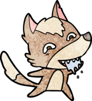 loup affamé de dessin animé png