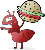 cartoon ant carrying food png