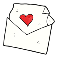 textured cartoon love letter png