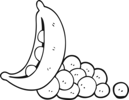 black and white cartoon peas in pod png
