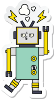 adesivo di un simpatico robot cartone animato png