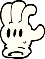 cartoon doodle glove hand png