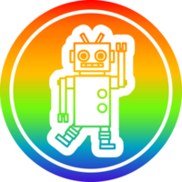 dancing robot circular in rainbow spectrum png