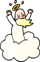 deus do doodle dos desenhos animados na nuvem png