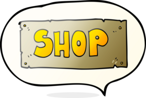 speech bubble cartoon shop sign png