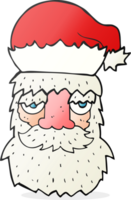 cartoon tired santa claus face png