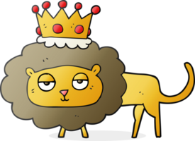 lion de dessin animé avec couronne png