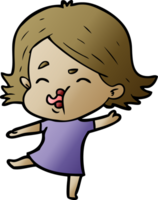 cartoon girl pulling face png