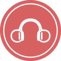 icono circular de auriculares de música png