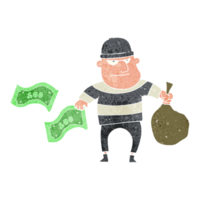 retro cartoon bank robber png