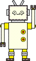 robot de dessin animé de style bande dessinée png