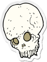 pegatina de un cráneo espeluznante de dibujos animados png