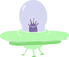 flat color illustration of a cartoon flying saucer png