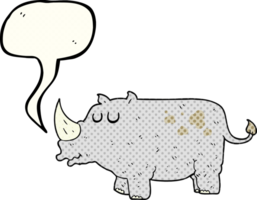 cómic libro habla burbuja dibujos animados rinoceronte png
