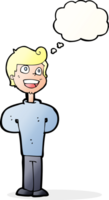 cartoon happy man with thought bubble png