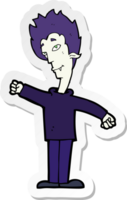 sticker of a cartoon vampire man png