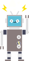 flat color retro cartoon robot png