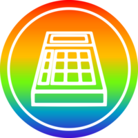 calculadora matemática circular no espectro do arco-íris png