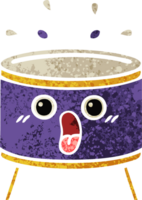 retro illustratie stijl cartoon drum png