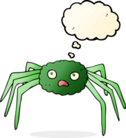 Cartoon-Spinne mit Gedankenblase png