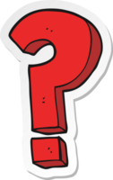 adesivo de um símbolo de ponto de interrogação de desenho animado png