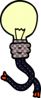 dessin animé doodle ampoule rougeoyante png