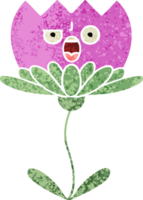 retro illustration style cartoon flower png