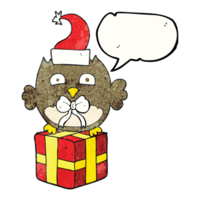 speech bubble textured cartoon christmas owl png