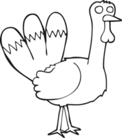 black and white cartoon turkey png