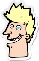 sticker of a cartoon happy man face png