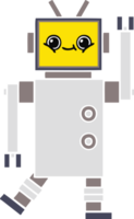 robot de dessin animé rétro couleur plate png