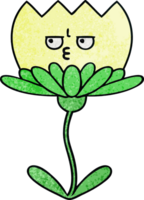 flor de desenho animado de textura grunge retrô png