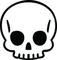 quirky line drawing cartoon skull png