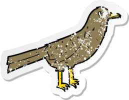 retro nödställd klistermärke av en tecknad fågel png