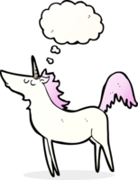 cartoon unicorn with thought bubble png