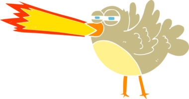 egale kleurenillustratie van een tekenfilmvogel png