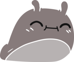 cartoon of a happy kawaii slug png