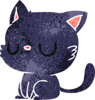 dessin animé rétro de chat kawaii mignon png