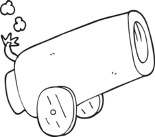 black and white cartoon cannon png