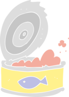 flat color illustration of a cartoon can of tuna png