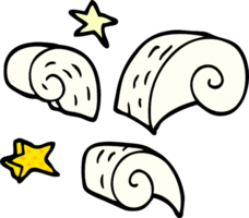 tecknad doodle dekorativa spiral element png
