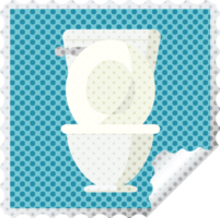 Open toilet grafisch PNG illustratie plein sticker postzegel