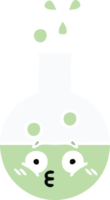 flat color retro cartoon test tube png