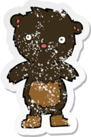 retro distressed sticker of a cartoon teddy black bear wearing boots png