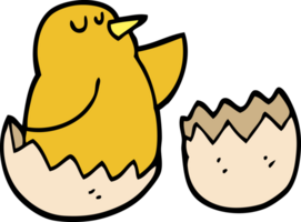 hand drawn doodle style cartoon hatching bird png