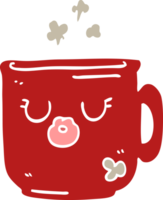 cartoon doodle hot coffee mug png
