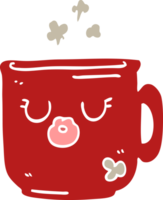 Heiße Kaffeetasse des Karikaturgekritzels png