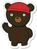 sticker of a cartoon black bear cub png