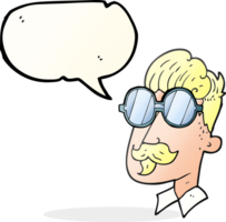 speech bubble cartoon man with mustache and spectacles png